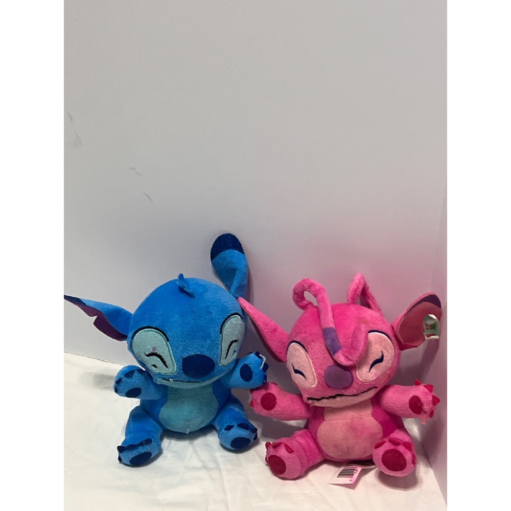 Disney Lilo & Stitch and Angel Plush Set 6 Inch Laughing Sitting Pose 2 Pack